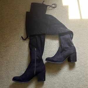over the knee black boots